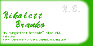 nikolett branko business card